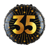 35 Jaar Helium Ballon Zwart Goud 45cm